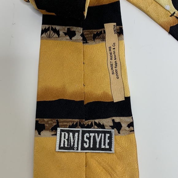 RM Style | Yellow & Black Cowboy Sunset Riders Necktie | 2000 Ralph Marlin & CO - Picture 7 of 9